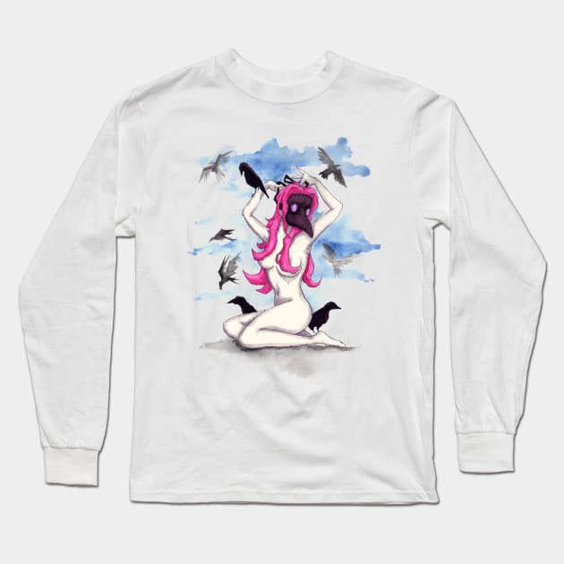 Plague Doctor Pinup Long Sleeve T-Shirt by LVBart